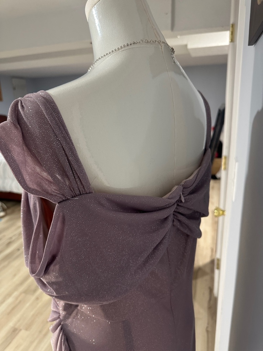 Alex Evenings Mauve Glitter Sheer Overlay Maxi Dress - Picture 3 of 12